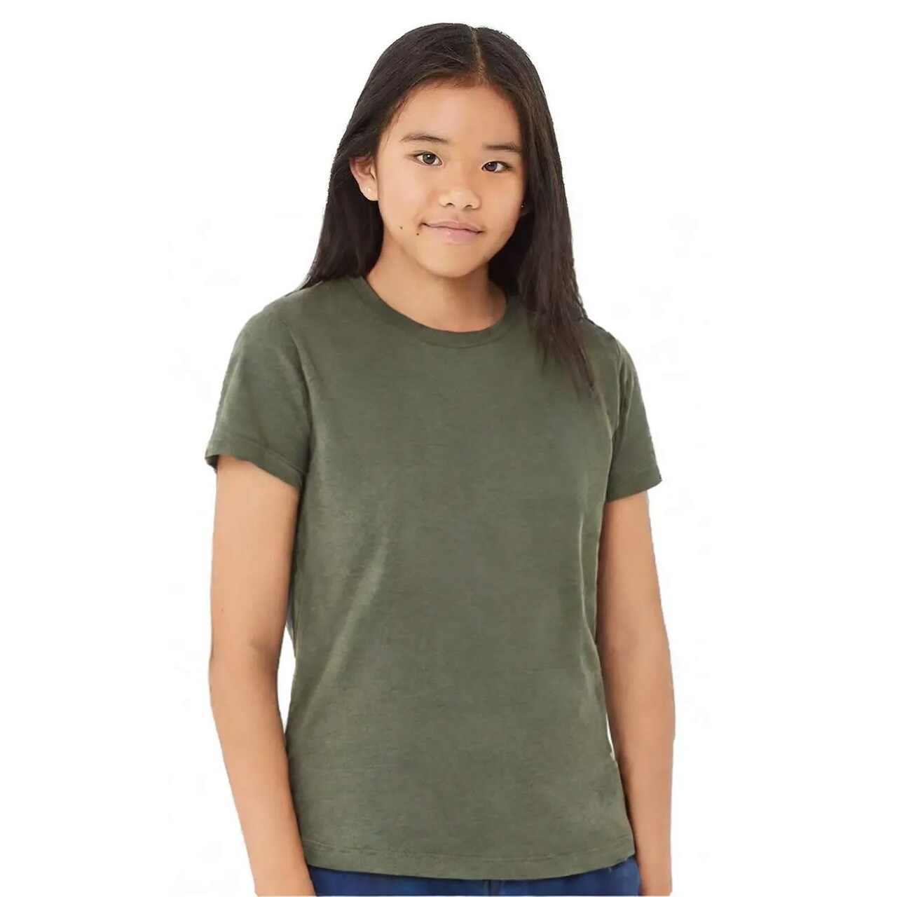 24 Pack BELLA+CANVAS Youth CVC Jersey Tee for School, Sports & Custom Printing Kids Cotton Blend Shirt Bundle